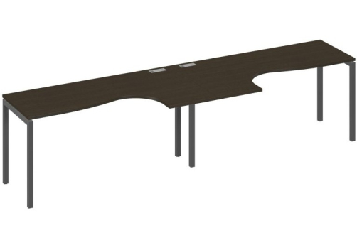 Рабочая станция эргономичная 2х160 Классика Мира Лофт, цвет венге + антрацит