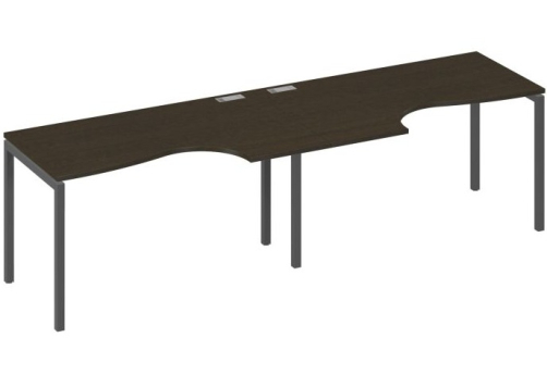 Рабочая станция эргономичная 2х140 Классика Мира Лофт, цвет венге + антрацит