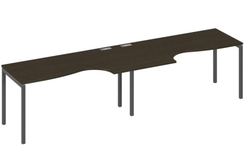 Рабочая станция эргономичная 2х160 Классика Мира Лофт, цвет венге + антрацит