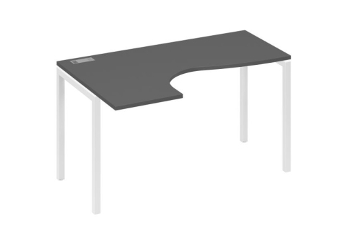 Стол эргономичный левый Классика Мира Лофт, цвет антрацит премиум + белый