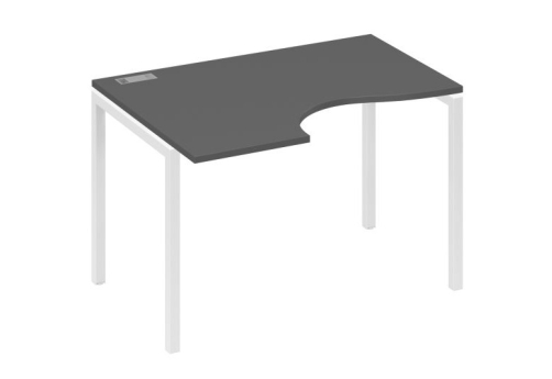 Стол эргономичный левый Классика Мира Лофт, цвет антрацит премиум + белый