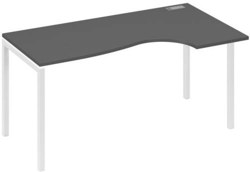 Стол эргономичный правый Классика Мира Лофт, цвет антрацит премиум + белый