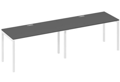 Рабочая станция 2х140 Мира Лофт, цвет антрацит премиум + белый