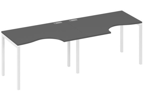 Рабочая станция эргономичная 2х120 Классика Мира Лофт, цвет антрацит премиум + белый