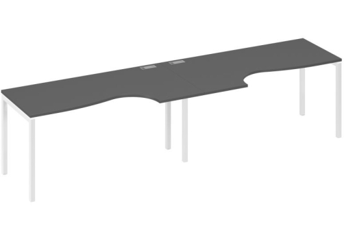 Рабочая станция эргономичная 2х160 Классика Мира Лофт, цвет антрацит премиум + белый