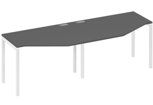 Рабочая станция эргономичная 2х120 Техно Мира Лофт, цвет антрацит премиум + белый