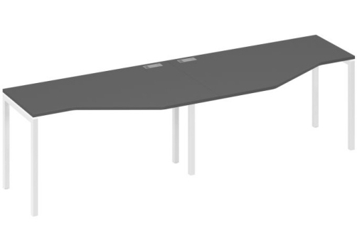 Рабочая станция эргономичная 2х140 Техно Мира Лофт, цвет антрацит премиум + белый