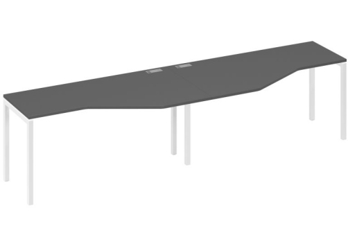 Рабочая станция эргономичная 2х160 Техно Мира Лофт, цвет антрацит премиум + белый