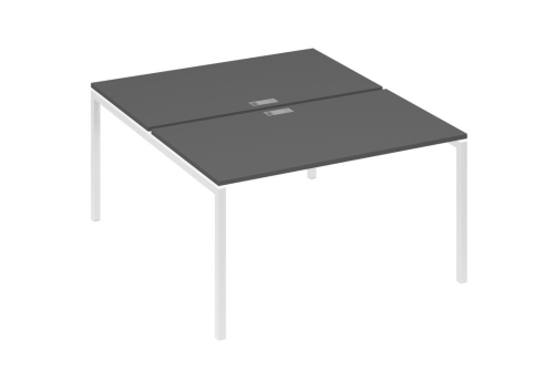 Рабочая станция 2х140 Мира Лофт, цвет антрацит премиум + белый