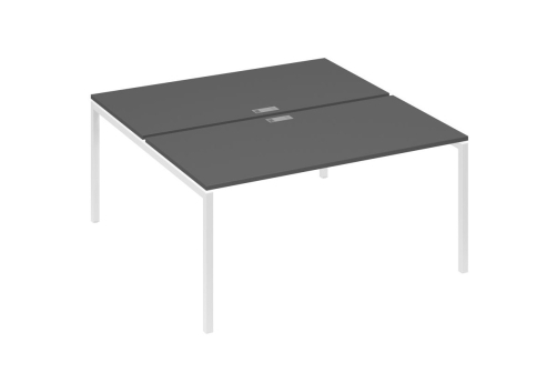 Рабочая станция 2х160 Мира Лофт, цвет антрацит премиум + белый