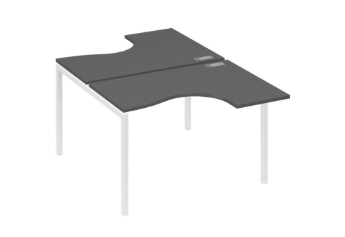 Рабочая станция эргономичная 2х120 Классика Мира Лофт, цвет антрацит премиум + белый