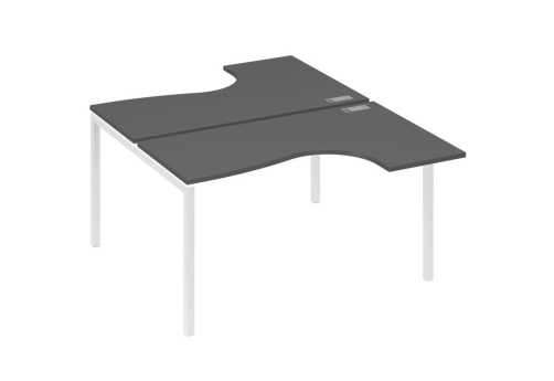 Рабочая станция эргономичная 2х140 Классика Мира Лофт, цвет антрацит премиум + белый