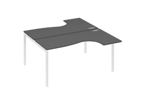 Рабочая станция эргономичная 2х160 Классика Мира Лофт, цвет антрацит премиум + белый