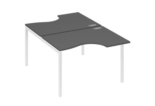 Рабочая станция эргономичная 2х120 Классика Мира Лофт, цвет антрацит премиум + белый