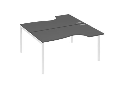 Рабочая станция эргономичная 2х160 Классика Мира Лофт, цвет антрацит премиум + белый
