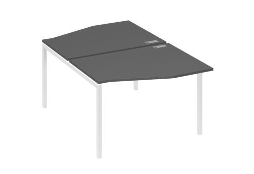 Рабочая станция эргономичная 2х120 Техно Мира Лофт, цвет антрацит премиум + белый