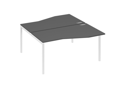 Рабочая станция эргономичная 2х160 Техно Мира Лофт, цвет антрацит премиум + белый