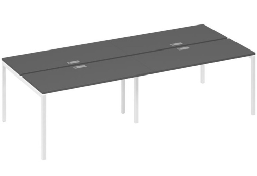 Рабочая станция 4х140 Мира Лофт, цвет антрацит премиум + белый