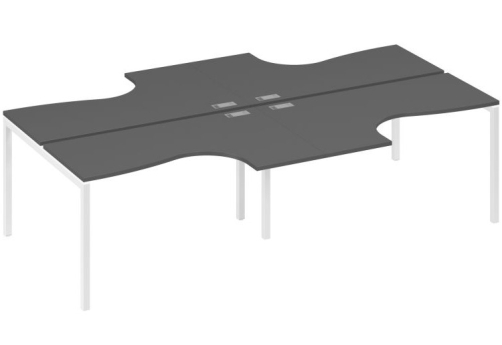 Рабочая станция эргономичная 4х140 Классика Мира Лофт, цвет антрацит премиум + белый