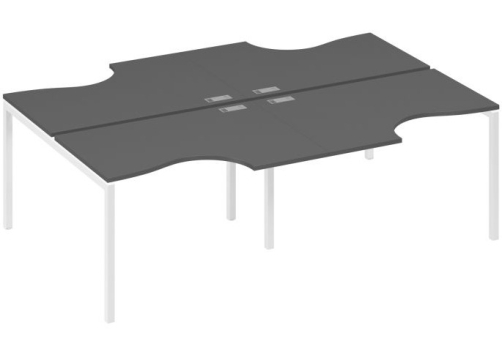 Рабочая станция эргономичная 4х120 Классика Мира Лофт, цвет антрацит премиум + белый