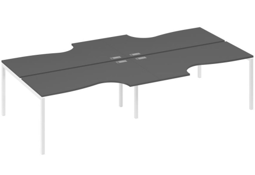 Рабочая станция эргономичная 4х160 Классика Мира Лофт, цвет антрацит премиум + белый