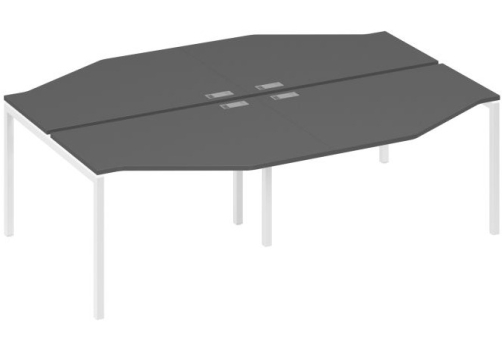 Рабочая станция эргономичная 4х120 Техно Мира Лофт, цвет антрацит премиум + белый