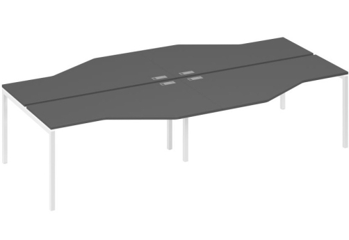 Рабочая станция эргономичная 4х160 Техно Мира Лофт, цвет антрацит премиум + белый
