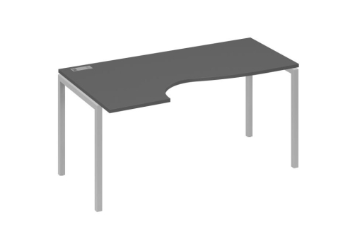 Стол эргономичный левый Классика Мира Лофт, цвет антрацит премиум + серый