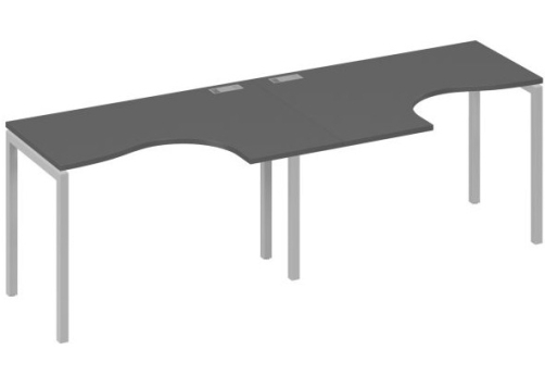 Рабочая станция эргономичная 2х120 Классика Мира Лофт, цвет антрацит премиум + серый