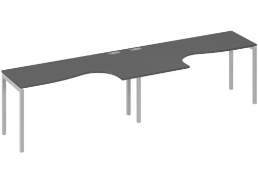 Рабочая станция эргономичная 2х160 Классика Мира Лофт, цвет антрацит премиум + серый