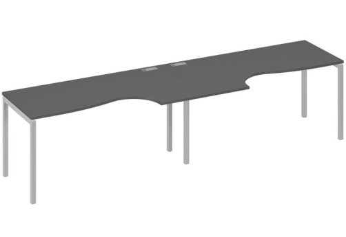 Рабочая станция эргономичная 2х160 Классика Мира Лофт, цвет антрацит премиум + серый