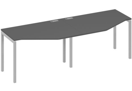 Рабочая станция эргономичная 2х120 Техно Мира Лофт, цвет антрацит премиум + серый