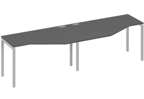 Рабочая станция эргономичная 2х140 Техно Мира Лофт, цвет антрацит премиум + серый