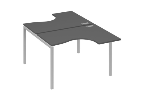 Рабочая станция эргономичная 2х120 Классика Мира Лофт, цвет антрацит премиум + серый