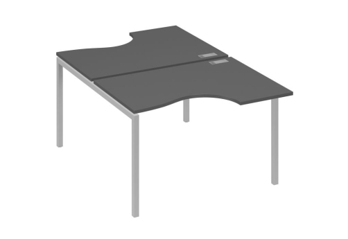 Рабочая станция эргономичная 2х120 Классика Мира Лофт, цвет антрацит премиум + серый