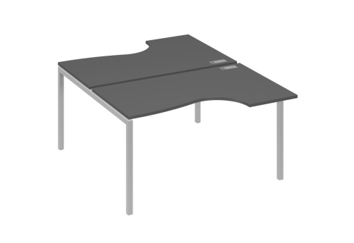 Рабочая станция эргономичная 2х140 Классика Мира Лофт, цвет антрацит премиум + серый
