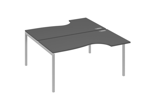 Рабочая станция эргономичная 2х160 Классика Мира Лофт, цвет антрацит премиум + серый