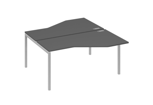 Рабочая станция эргономичная 2х160 Техно Мира Лофт, цвет антрацит премиум + серый