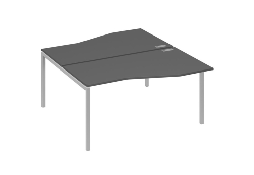 Рабочая станция эргономичная 2х160 Техно Мира Лофт, цвет антрацит премиум + серый