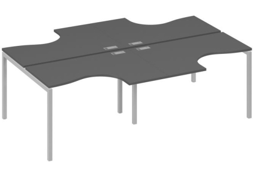 Рабочая станция эргономичная 4х120 Классика Мира Лофт, цвет антрацит премиум + серый