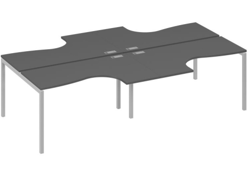 Рабочая станция эргономичная 4х140 Классика Мира Лофт, цвет антрацит премиум + серый
