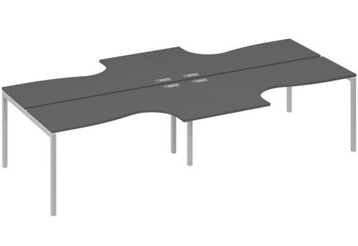 Рабочая станция эргономичная 4х160 Классика Мира Лофт, цвет антрацит премиум + серый