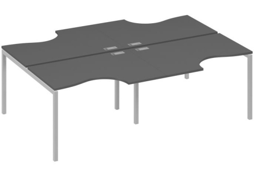 Рабочая станция эргономичная 4х120 Классика Мира Лофт, цвет антрацит премиум + серый