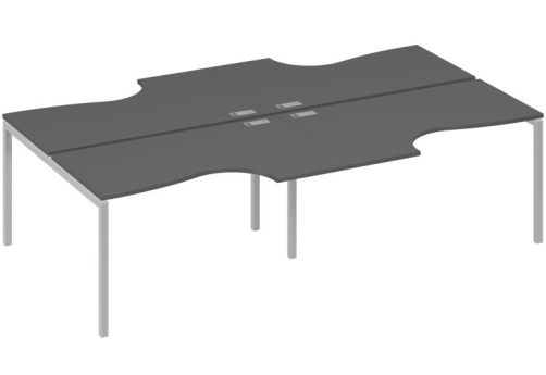 Рабочая станция эргономичная 4х140 Классика Мира Лофт, цвет антрацит премиум + серый