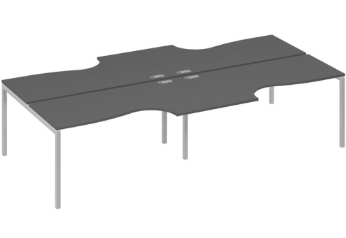 Рабочая станция эргономичная 4х160 Классика Мира Лофт, цвет антрацит премиум + серый