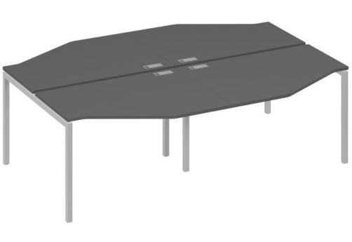 Рабочая станция эргономичная 4х120 Техно Мира Лофт, цвет антрацит премиум + серый