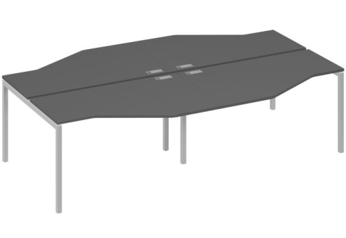 Рабочая станция эргономичная 4х140 Техно Мира Лофт, цвет антрацит премиум + серый