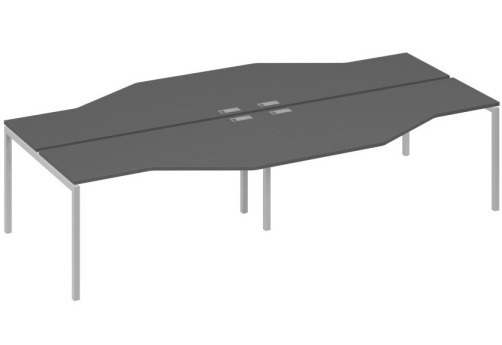 Рабочая станция эргономичная 4х160 Техно Мира Лофт, цвет антрацит премиум + серый