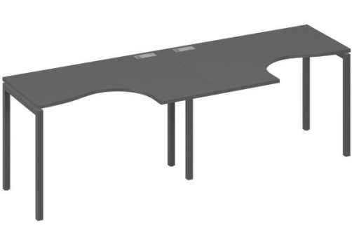 Рабочая станция эргономичная 2х120 Классика Мира Лофт, цвет антрацит премиум + антрацит