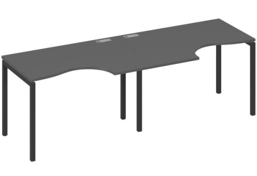 Рабочая станция эргономичная 2х120 Классика Мира Лофт, цвет антрацит премиум + антрацит